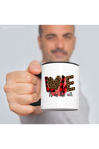 StoryGift Romania Mug with the message "Love is in the air", love is in the air, red, fur, Valentine, With, STG
