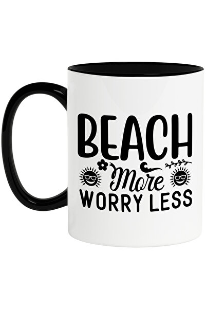 StoryGift Romania Cana cu mesaj in limba engleza "Beach more, worry less" - m...