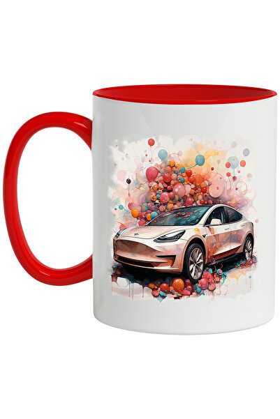 StoryGift Romania Cana Cu Masina, Tesla, Baloane, Buline, Ilustratie Abstract...