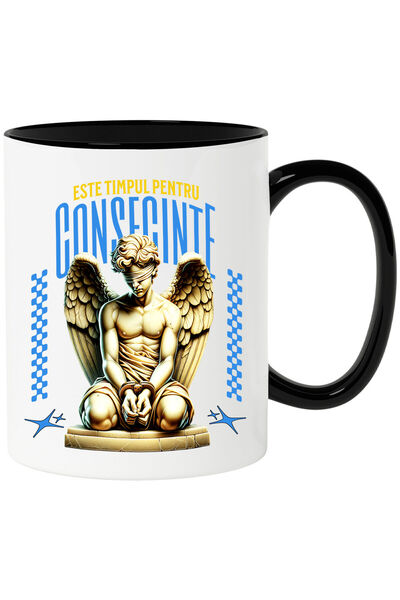 StoryGift Romania Cana cu Statuie Inger Legat Acoperit Ochii Text Este Timpul...