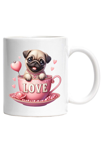 StoryGift Romania Cana cu un catelus Pug | ilustratie | vesel | fericire | me...