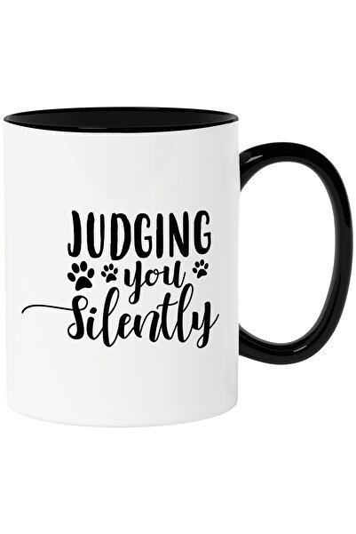StoryGift Romania Cana cu labute si textul in engleza "Judging you silently" ...