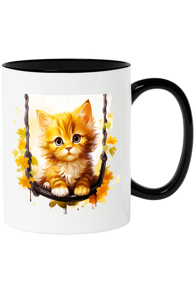 StoryGift Romania Cana cu un pisoi care se da in leagan | ilustratie | floric...