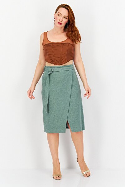 Alfani Women Herringbone Pattern Midi Skirt, Sage