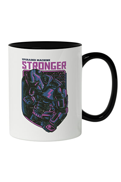 StoryGift Romania Cana Cu Robot, Text In Engleza Upgrade Machine Stronger, Inteligenta Artifiaca,, Cu Maner Negru