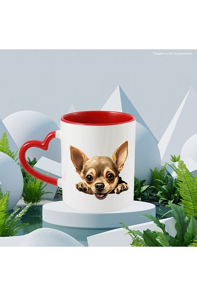 StoryGift Romania Mug with a playful puppy | illustration | has energy | small size | for love, With ,STG