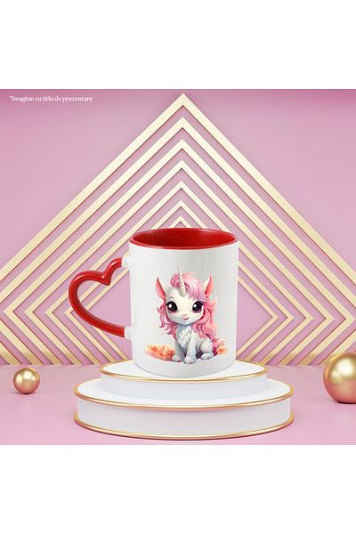 StoryGift Romania Mug With A Little Unicorn | Illustration | Yellow Poppies | Curiosity | Playful, With ,stg