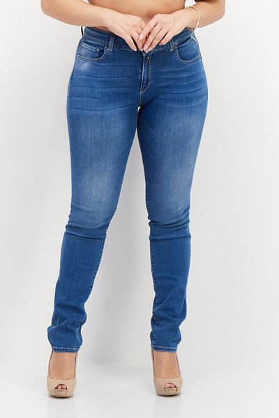 Replay Women Slim Fit Stretchable Washed Denim Jeans, Blue