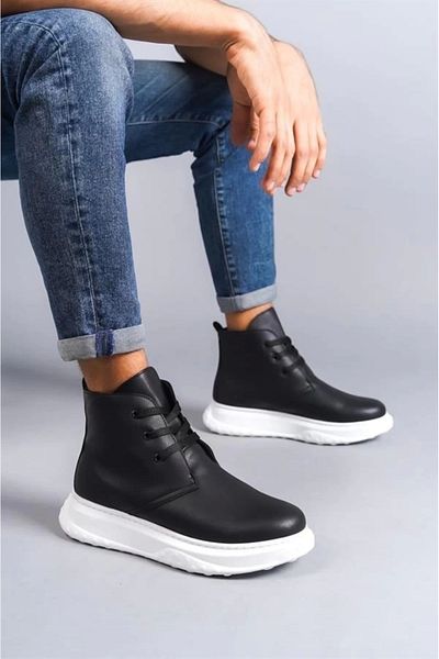 Store Slw204 Franca Lace-Up Skin Men's Sports Boots Bt - Black
