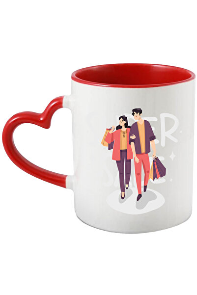 StoryGift Romania Mug With Message In English Super Sale, Discounts, Shopping, Couple, Bags, Multic, With Heart Handle