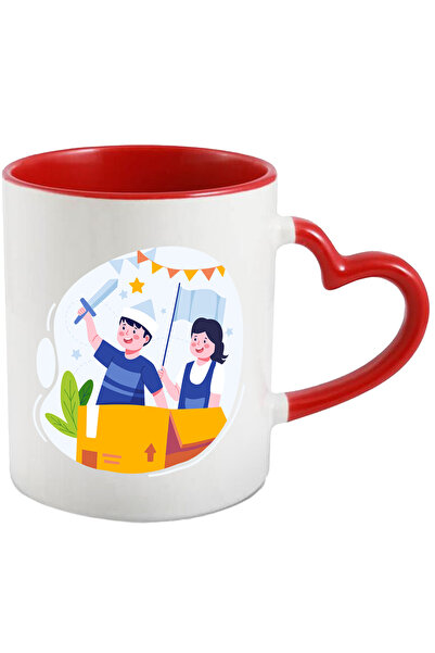 StoryGift Romania Cana Cu Copii, Sabie, Coif, Steag, Multicolor 330 ml, Ceram...