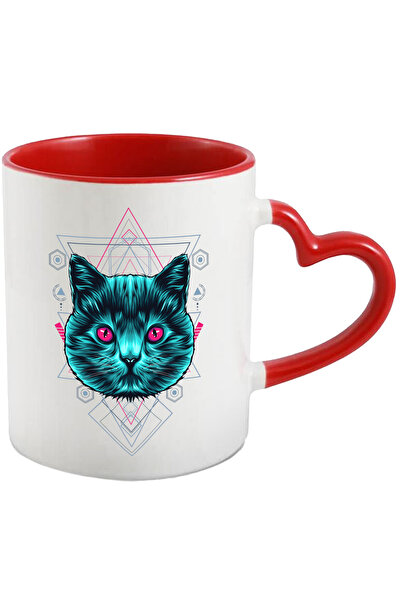 StoryGift Romania Cana Cu Pisica, Geometrie, Arta Abstracta, Multicolor 330 m...