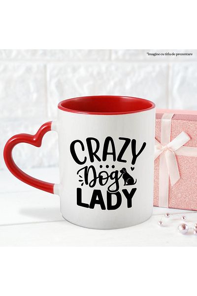 StoryGift Romania Mug with a puppy for a lady crazy about dogs - message in English with Man, Cu, STG