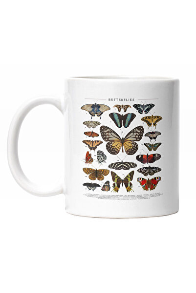 StoryGift Romania Cana Cu Rase De Fluturi Multicolori, Frumusetea Naturala, I...