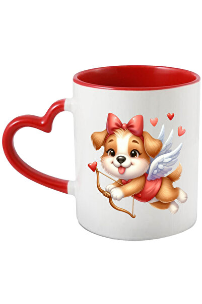 StoryGift Romania Cana cu un catelus Cupidon | ilustratie | arc | inimioare |...