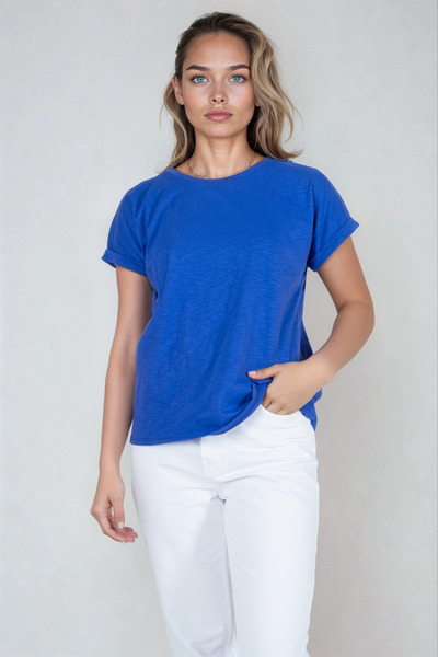 Kyron Tricou dublu pentru femei, 100% bumbac, cu vârful brațului scăzut - cu ...