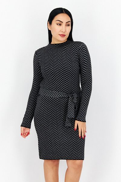 T Tahari Women Long Sleeves Textured Midi Dress, Black