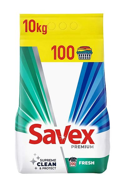 SAVEX Detergent Automat Premium 2in1 Fresh, 10 Kg, 100 Spalari