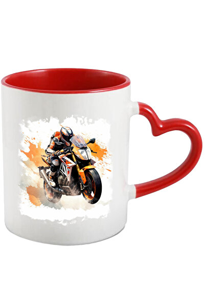 StoryGift Romania Cana Cu Motocicleta, Motocross, Casca, Watercolor, Multicol...
