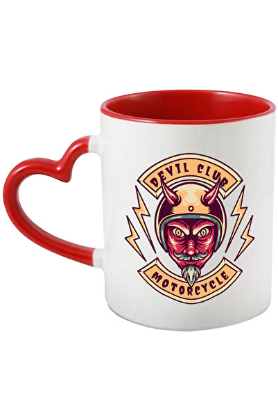 StoryGift Romania Cana Cu Mesaj Devil Club Motorcycle, Diavol, Fulgere, Casca...