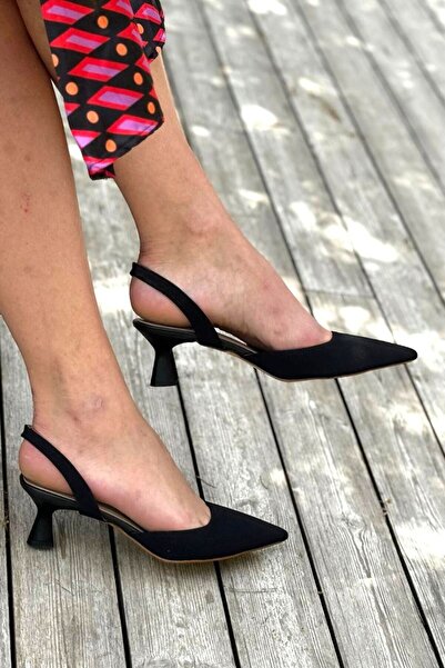 Gökhan Talay Addison Siyah Süet Alçak Topuklu(4 cm) Klasik Topuklu Ayakkabı