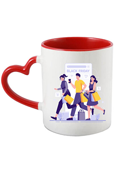 StoryGift Romania Cana Cu Black Friday, Eveniment, Cumparaturi, Punga, Plante, Reduceri, Multicolo, Cu Maner Inim