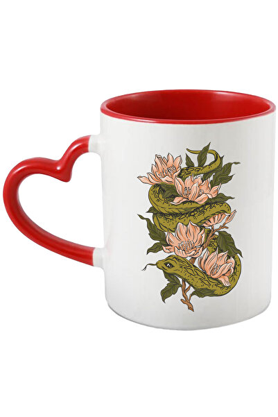 StoryGift Romania Cana Cu Mesaj Flori, Frunze, P{etale, Sarpe, Reptila, Multi...