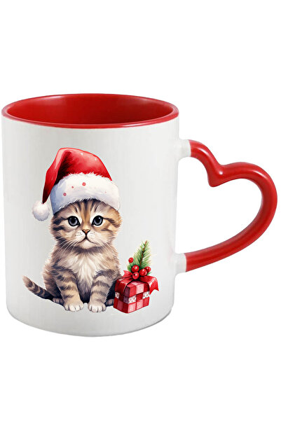 StoryGift Romania Cana cu o pisicuta care poarta o caciula de Craciun | ilust...