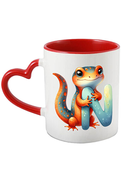 StoryGift Romania Cana cu o soparla care tine litera "N" | ilustratie | pentr...