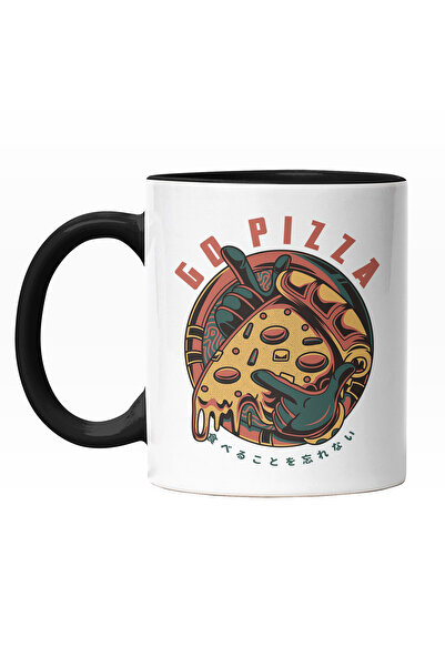 StoryGift Romania Cana Cu Felie De Pizza, Doua maini Aratand Semn, Text In En...