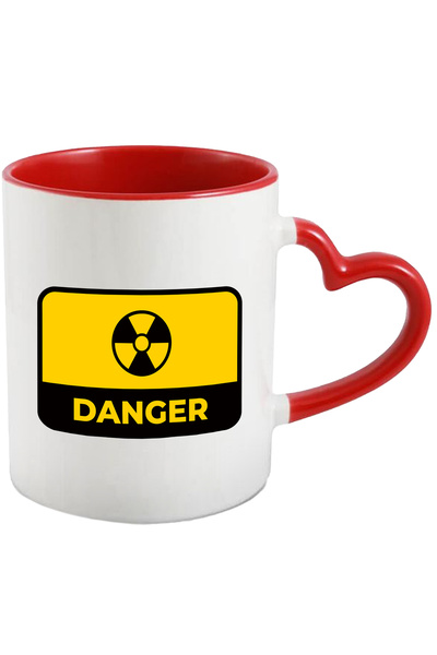 StoryGift Romania Cana Cu Mesaj In Engleza Danger, Radioactiv, Semn, Multicol...