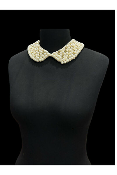 ÖZ-EL AŞ İnci ve Taş Detaylı Seyyar Yaka, Yakalık, Kadın İncili Taşlı Yaka