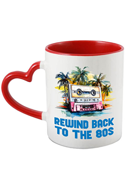 StoryGift Romania Cana cu mesajul "Rewind back to the 80s", ilustratie, stil ...