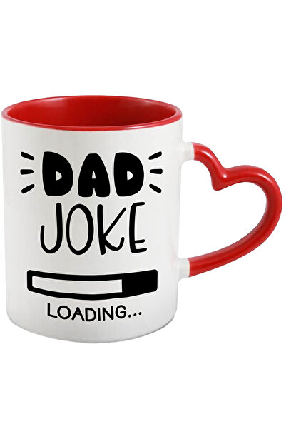StoryGift Romania Cana cu Textul Amuzant in Engleza Dad Joke Loading, Glume de Tata, Tata Amuzant,, Cu Maner Inim