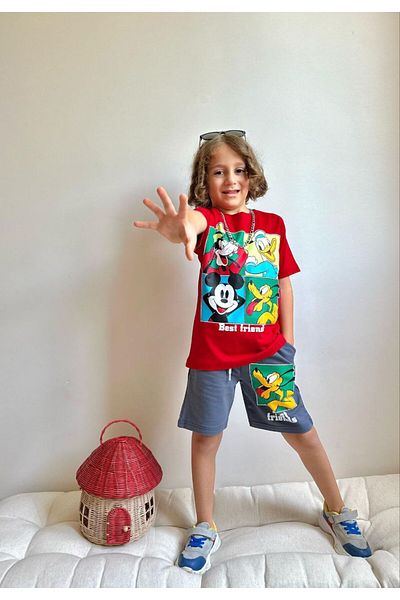 WİKİBOOM Best Friends Boy Shorts-T-Shirt Set