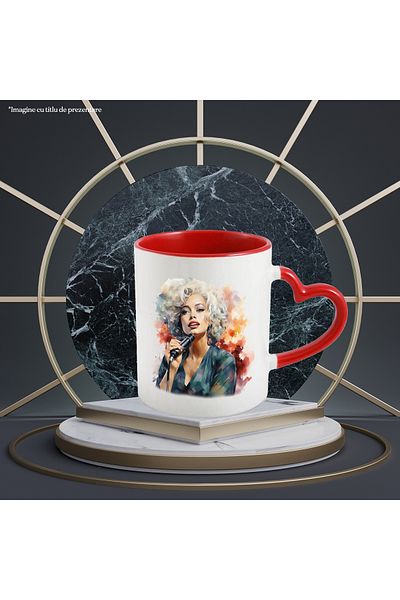 StoryGift Romania Mug With Marilyn Monroe, Celebrity, Actress, Movie, Hollywood, Multicolor 330 ml, With ,STG.