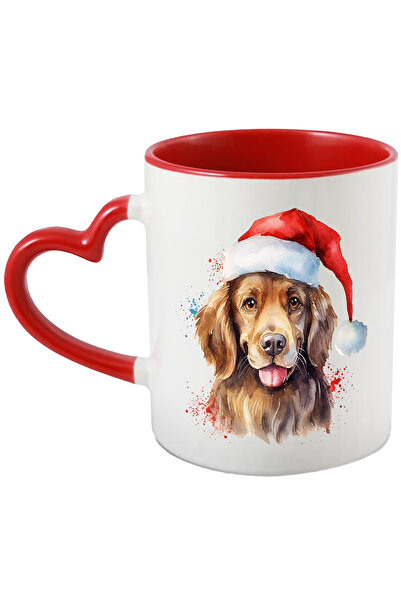 StoryGift Romania Cana Cu Catel, Fes, Craciun, Watercolor, Stropi Vopsea, Iar...