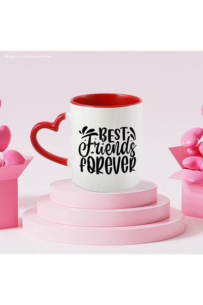 StoryGift Romania Mug With Hearts And The Text "Best Friends Forever" - Best Friends Forever, With ,stg
