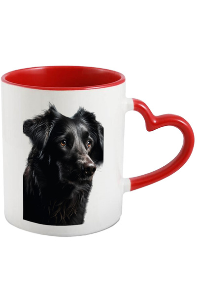 StoryGift Romania Cana cu Portret Caine Dragut, Negru cu Ochii Caprui, Blana ...