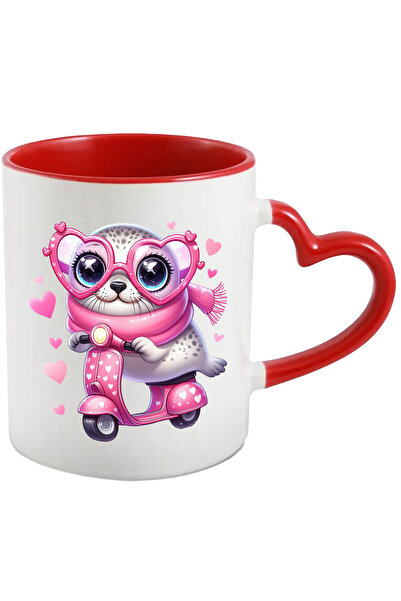 StoryGift Romania Cana cu o foca fericita care conduce un scuter | ilustratie...