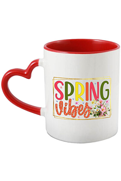 StoryGift Romania Cana cu mesajul "Spring vibes", ilustratie, primavara, flor...