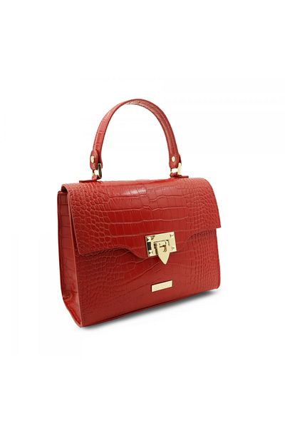 BESSO Bellissima Grazia genuine leather handbag Red