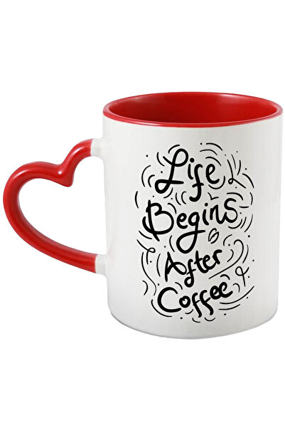 StoryGift Romania Mug With Message In English Life Begins After Coffee, Life,...