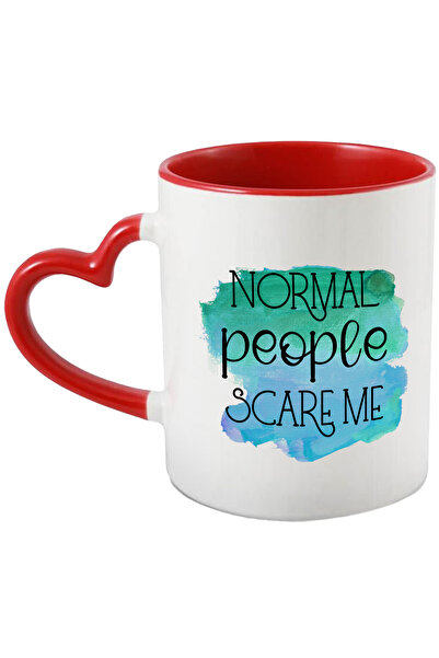 StoryGift Romania Cana cu mesajul "Normal people scare me", ilustratie, amuza...