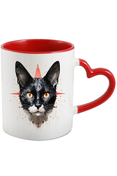 StoryGift Romania Cana Cu Pisica, Mosaic, Compas, Geometric, Abstract, Multic...