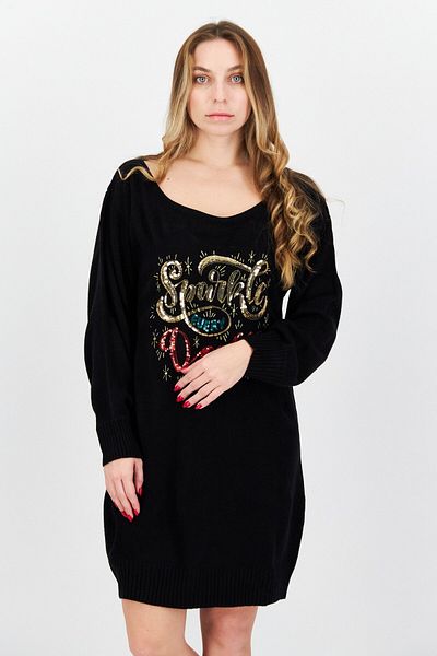 Threadbare فستان نسائي من الترتر، أسود