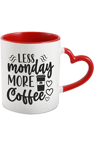 StoryGift Romania Cana cu inimioare si textul "Less monday, more coffee" - ma...