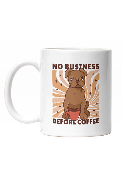 StoryGift Romania Cana Cu Caine Buldog Suparat Cu O Cana DE Cafea, Mesaj In E...