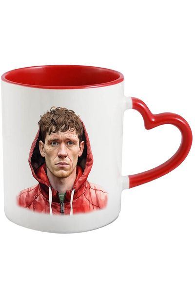 StoryGift Romania Cana Cu Gerard Pique, Fotbalist, Celebritate, Sportiv,Multicolor 330 ml, Ceramic, Cu Maner Inim