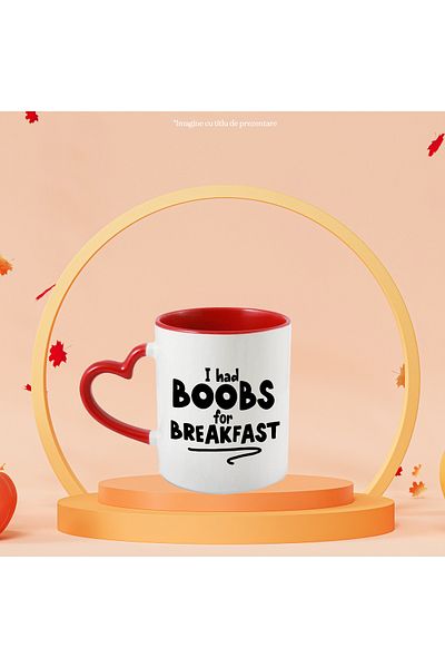 StoryGift Romania Mug with the message in English "I had bo*bs for breakfast" - milk for breakfast with, With, STG.